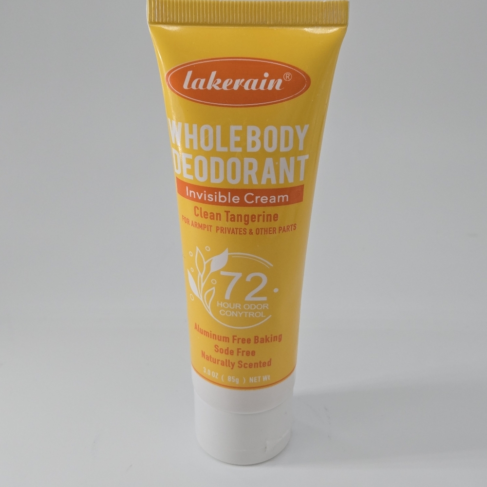 Lakerain Whole Body 72 Hour Deodorant Invisible Cream Clean Tangerine 3oz